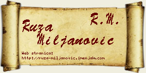 Ruža Miljanović vizit kartica